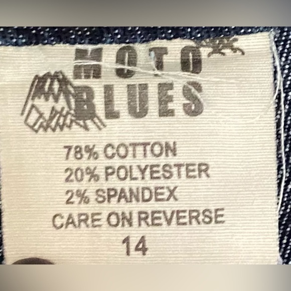 Moto Blues Stretch Skinny Jeans Size 14 - Picture 7 of 9